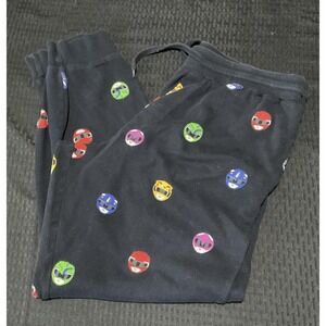 Loot Wear Pajama Pants Mens Large Black Mighty‎ Morphin Power Rangers Lounge